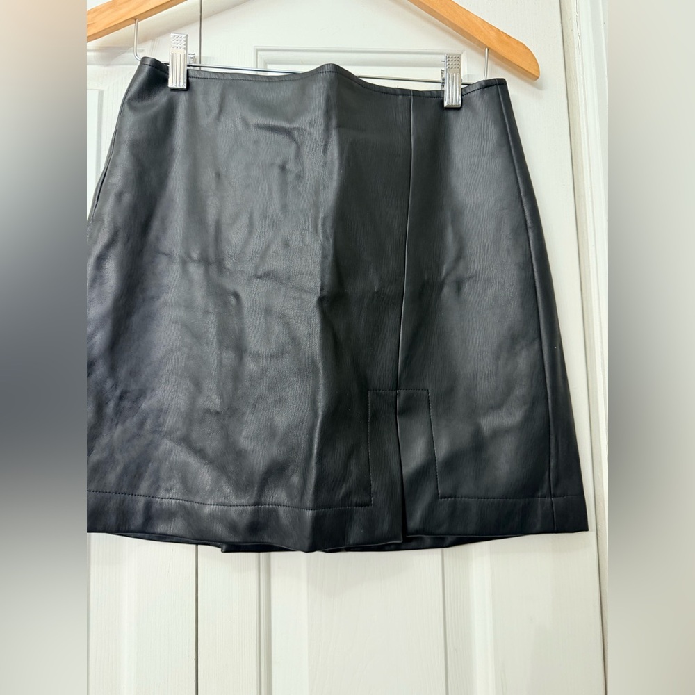 Anthropologie | Maeve Black Faux Leather Pencil Skirt